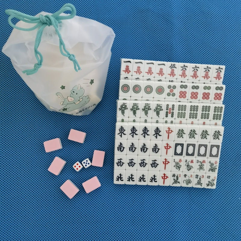Mini mini mahjong doméstico portátil pequeño tarjeta mahjong dormitorio mini mahjong mini juego completo de tarjetas de mahjong en línea
