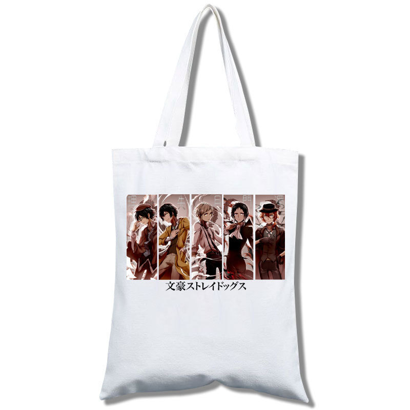 日本动漫文豪野犬男女手提袋休闲帆布包学生大容量书包帆布袋