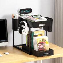 新款收纳整理架办公书房桌面置物架双层塑料组装厨房台面收纳架子