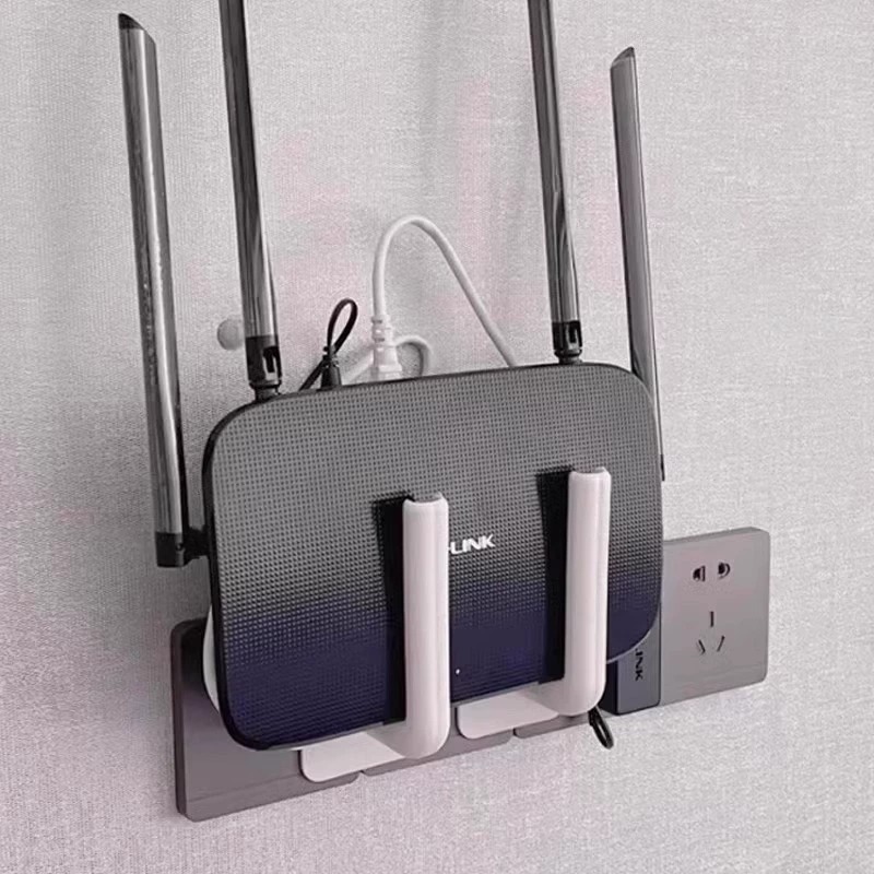 ルータの収納棚の上の壁のセットトップボックスの壁掛け式固定器はブラケットのwifiを支えて物を置く棚の卸売りを置きます。|undefined