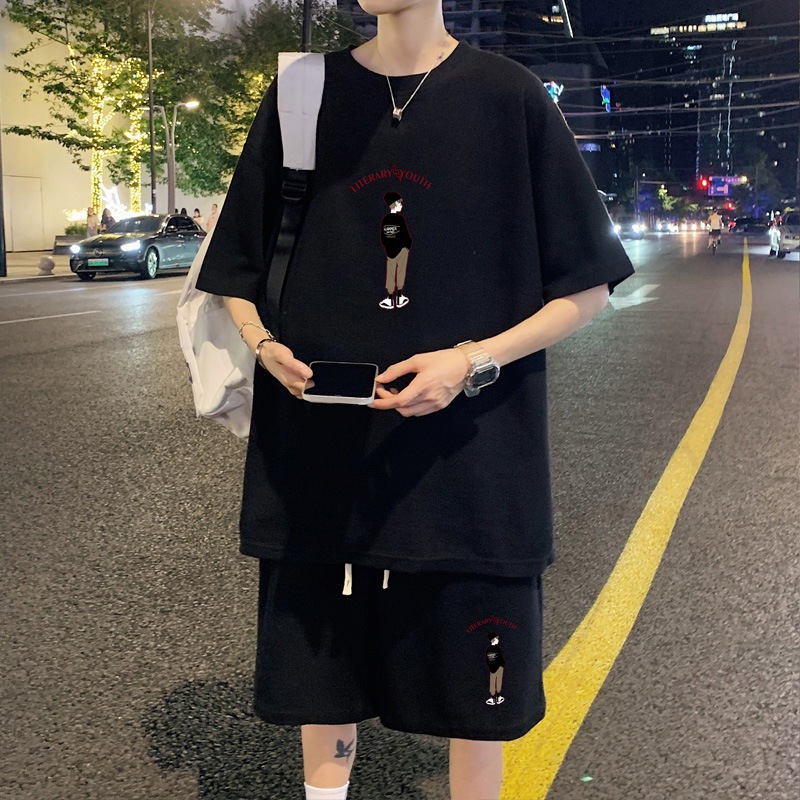 Teenager Short-sleeved T-shirt suit Boys Junior High School Senior high school Students 2025 New Summer Big Children Sports Two-piece Set