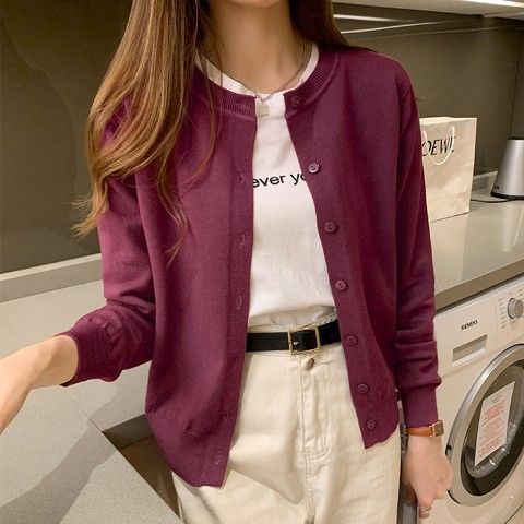 网红针织开衫女士薄款内搭毛衣短外套2025年春秋新款女装短款上衣|undefined