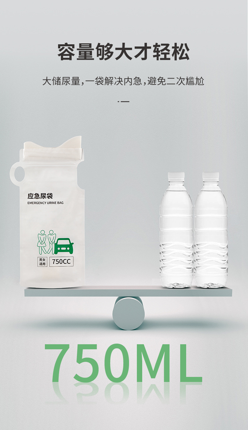 FaSoLa Emergency Urine Bag Disposable Men's and Women's Universal Car Toilet Portable Large Capacity Car Urine Artifact