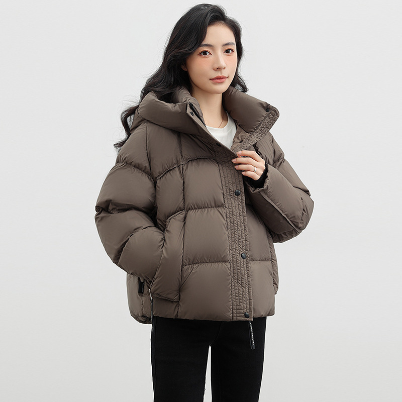 Pinghu Women's down Jacket 2025 New Fashion Thickened Winter Versatile Drawstring Popular Short Duck down Jacket