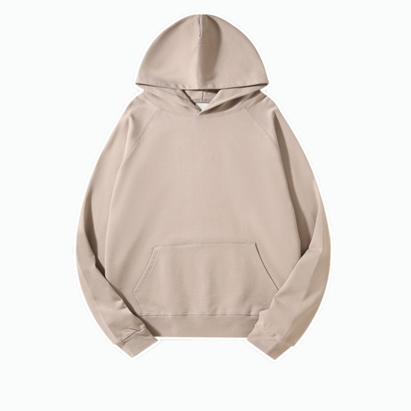 Transmisión en vivo 460g suéter con capucha pesado suéter de pareja color sólido suelto sudadera con capucha de marca de moda americana suéter de tendencia de gran tamaño