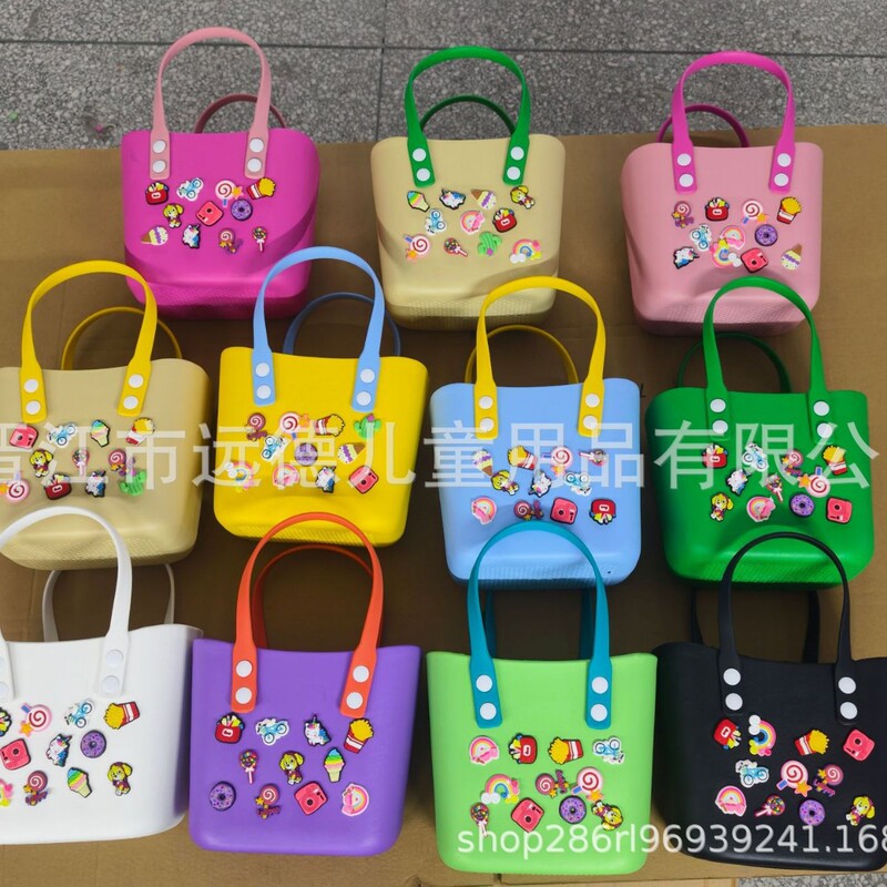 Eva Beach Hole Bag with Snap Accessories, Cute Lunch Bag, DIY Small Bag, Picnic Bag, Storage Handbag