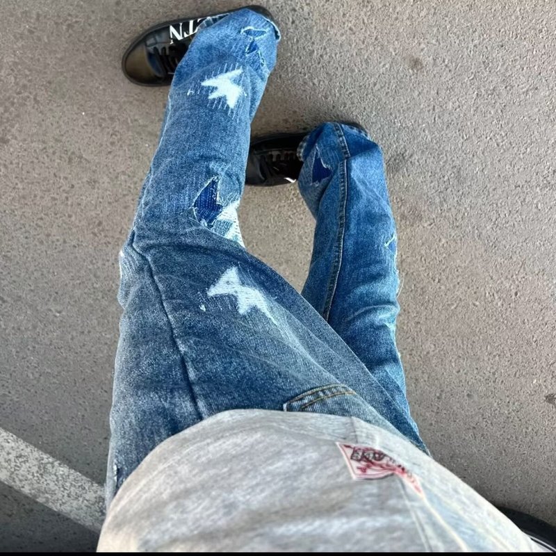 跨境高品质水洗牛仔长裤男修身小脚直筒高端潮牌时尚男式休闲裤子|undefined
