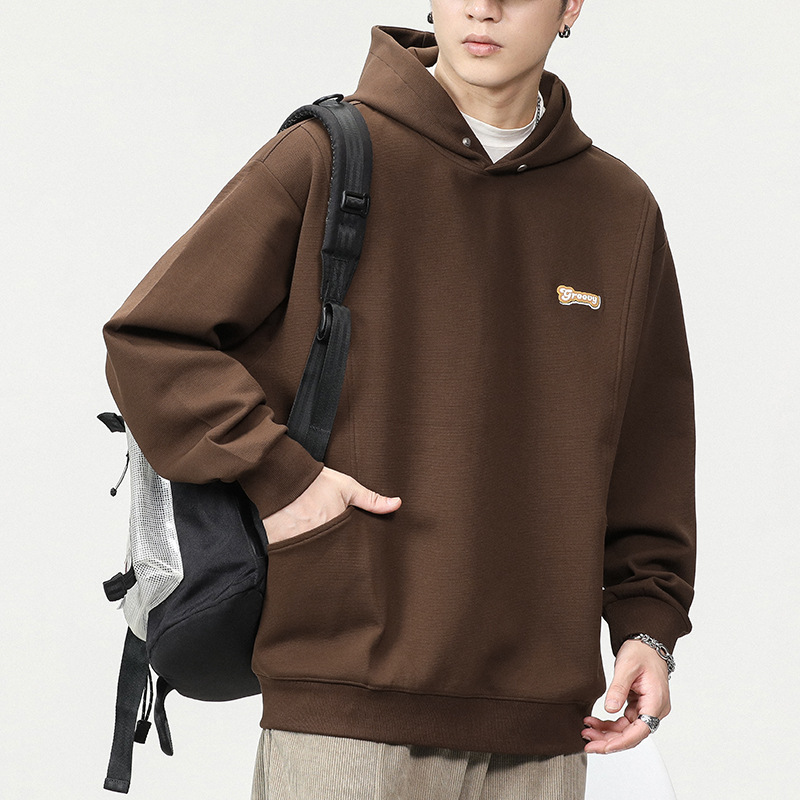 남성용 헤비급 미국 패션 브랜드 후드 스웨트셔츠, 가을 겨울 남성용 벨벳 긴팔 의류, 2025 가을 신상 재킷