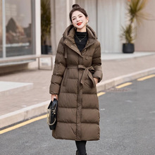 正品羽绒服女中长款过膝2025冬季新款收腰气质加厚保暖白鸭绒外套
