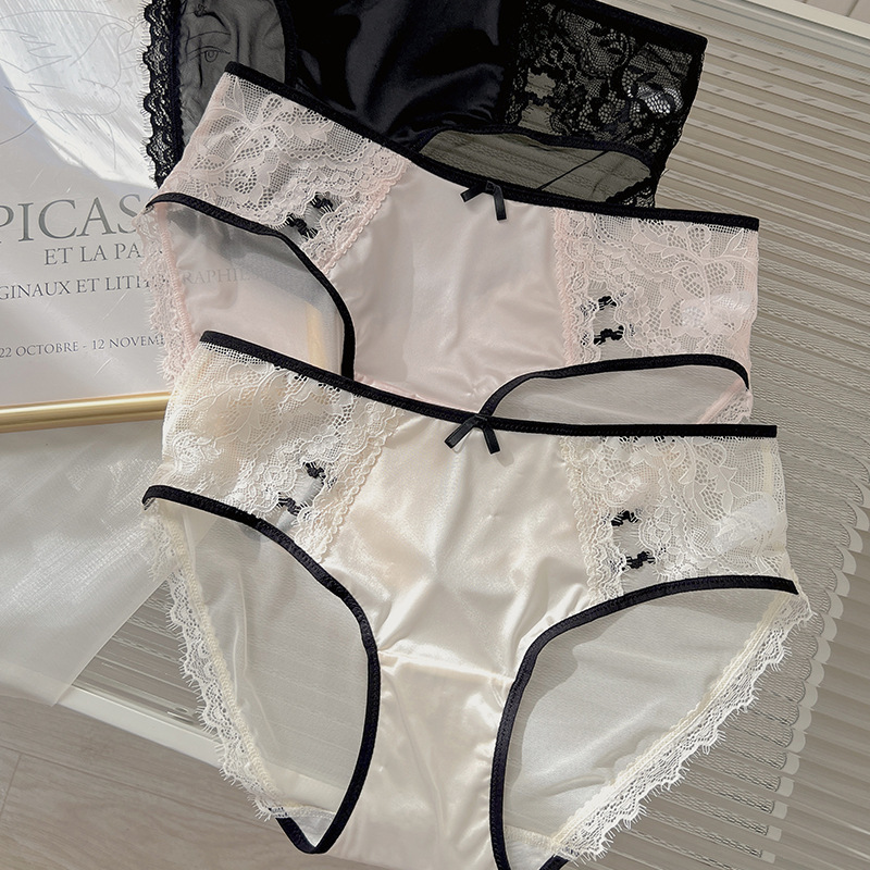 French court pure desire style ~ new lace underwear bow sweet and comfortable briefs head abstinence