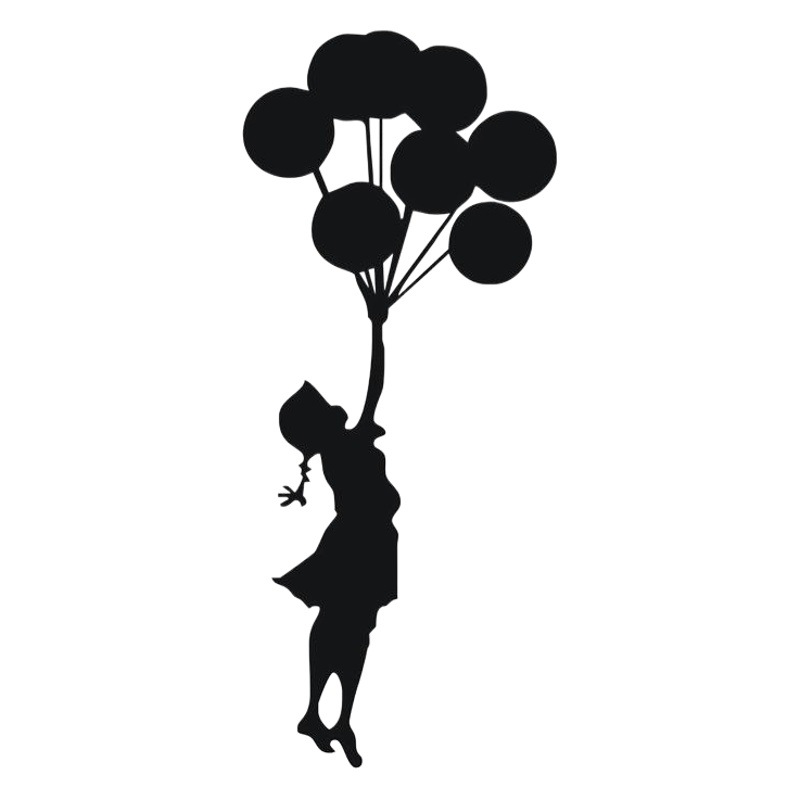 Serie Banksy Globo Chica tallada pegatinas de pared jardín de infantes habitación de los niños decoración creativa pegatinas murales autoadhesivas