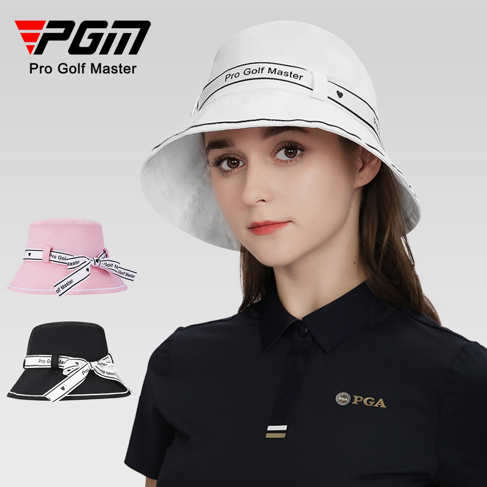 Mũ golf nữ thắt nơ kiểu ngư dân, vành rộng 7 cm, chống nắng, thoáng khí — MZ056-Màu đen, MZ056-màu hồng nhạt, MZ056-màu trắng