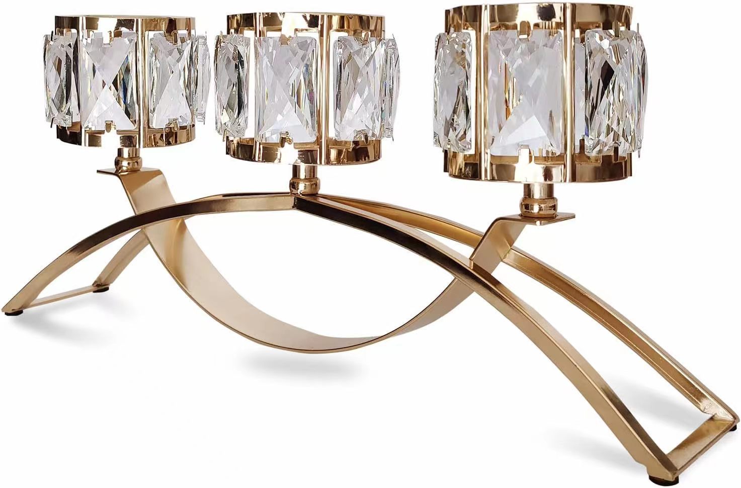 Estilo europeo moderno de tres cabezas de cristal creativo Candelabro casa romántica decoración de la Mesa a la luz de las velas accesorios de decoración de la cena