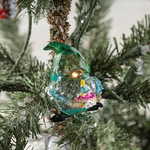 Christmas ornament acrylic cartoon elf red hat product hanging decoration green hat cake Christmas decoration