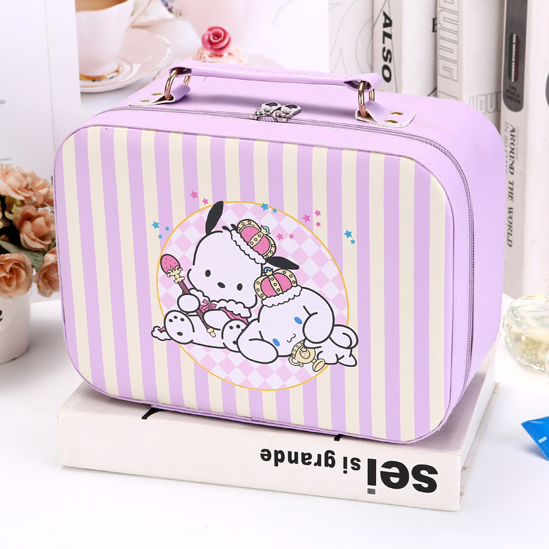 Estuche de cosméticos portátil Sanrio, estuche de cosméticos de gran capacidad, estuche de cosméticos portátil con dibujos animados de Kuromi