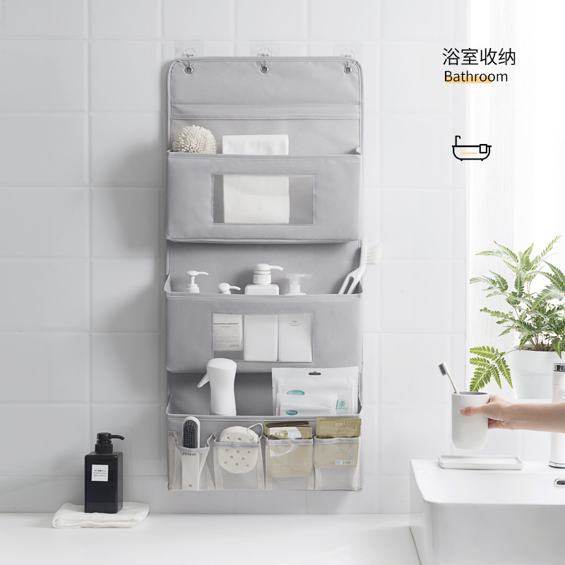 Storage bag, wall-mounted, door-back multi-layer fabric hanging organizer, dormitory wardrobe storage bag, miscellaneous storage bag
