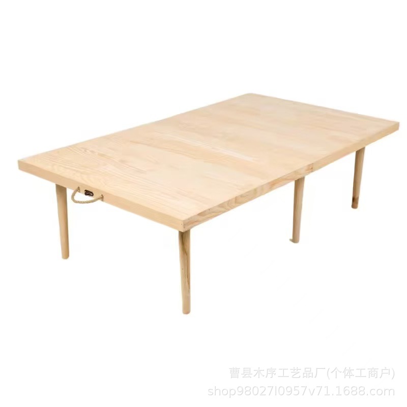 Cross-Border New Product Wooden Folding Dining Table Outdoor Picnic Portable Beach Table Party Barbecue Solid Wood Living Room Coffee Table