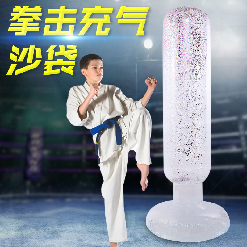 Children's Fitness Inflatable Boxing Column Vertical Inflatable Sandbag Tumbler Adult Household Taekwondo Equipment Sandbag