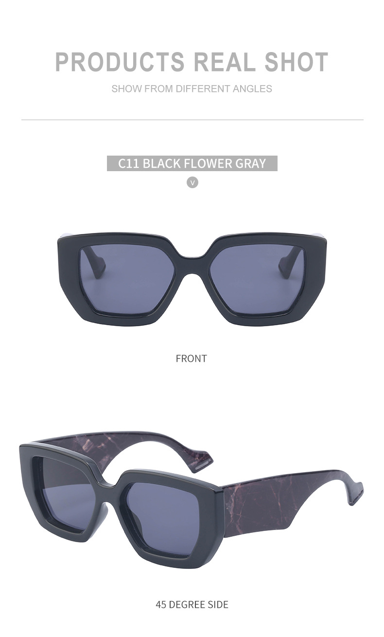 70g Weight Full Frame Glasses Structure Sunglasses Classification PC, UV400 Protection Lens Material Square Glasses Style Street Occasion Geometric Pattern Women'S Gender IG Style Style IG Style Geometric PC UV400 Protection Square Full Frame Women's Sunglasses 3