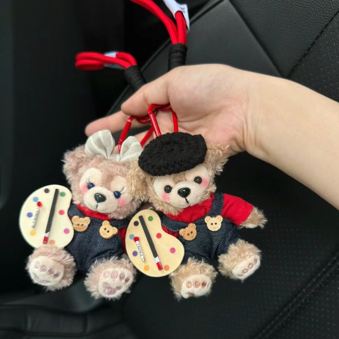 Shirley Mei colgante Duffy oso mochila escolar muñeca de felpa llavero de coche bolso lindo colgante regalo de pareja mujer