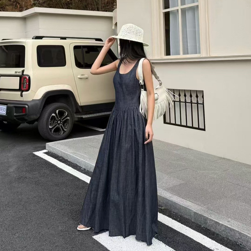 Dtwo Spring/Summer New Original Design Thirteen Lines Women's Wholesale Fashionable Waist-Slimming Vest Dress