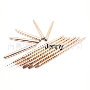 Cross-border Jie Ni Rose Metal Rod Painted Fine Nail Art Line Drawing Pen Round Head Tongue Brush UV Gel Pen
