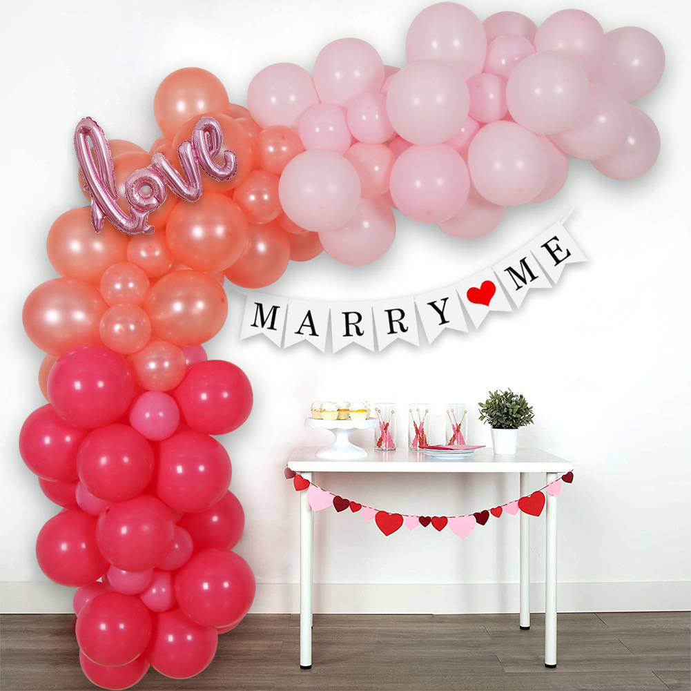 Día de San Valentín globo cadena traje Día de San Valentín boda fiesta abrazo oso decorativo confesión globo