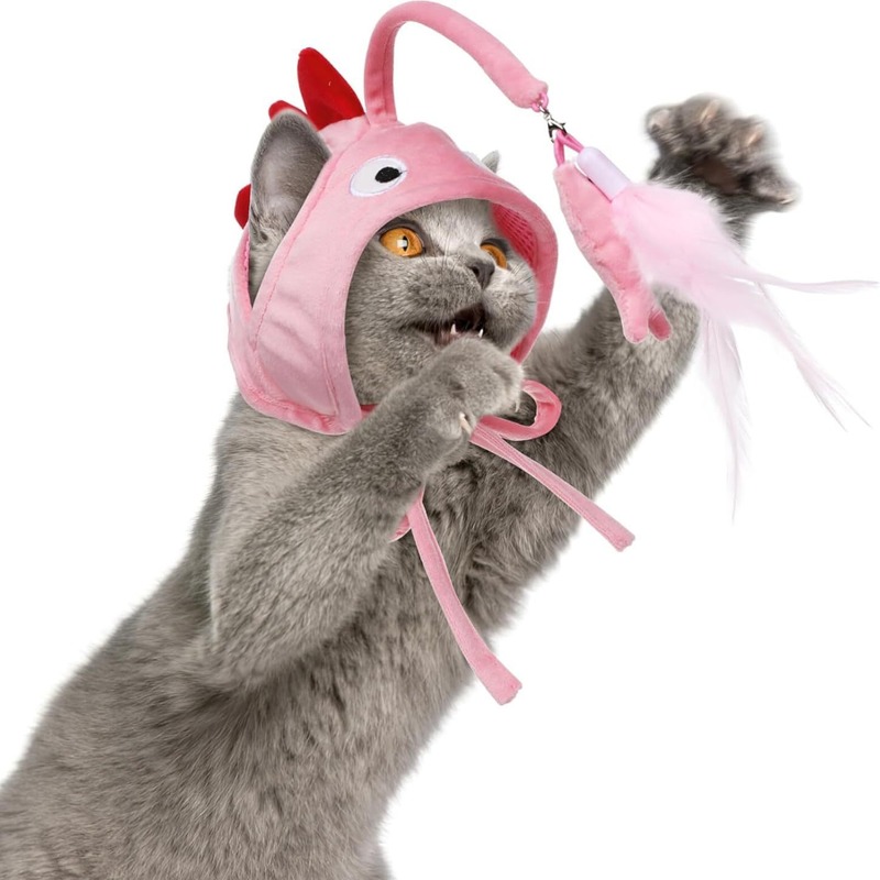 国境を越えた新型の頭は羽をかぶって猫の棒をからかって帽子をからかって猫のおもちゃのペット用品の趣味の猫のおもちゃをからかっます。|undefined