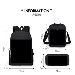 Cross-Border Quick-Release Primary School Student Schoolbag Cat Children's Backpack Three-Piece Set Backpack Shoulder Bag Pencil Case Wholesale