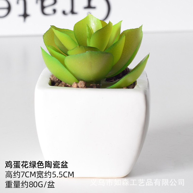 Simulación de cerámica bonsai de carne doméstica decoración de escritorio de oficina plantación verde maceta props de disparo maceta combinada artificial image 22
