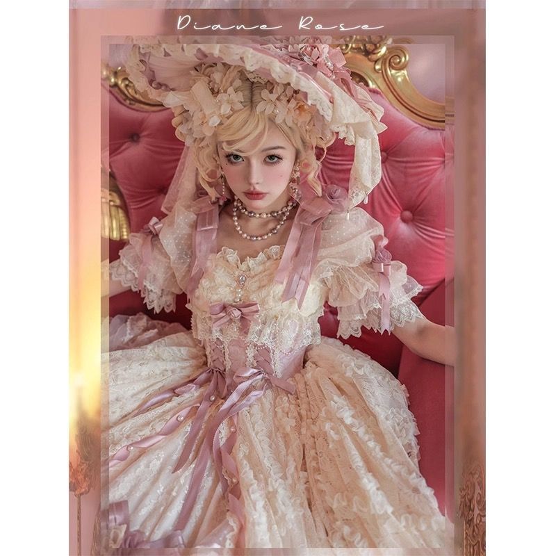 黛安蔷薇Lolita短款连衣裙礼服花嫁lo裙生日礼服公主裙|undefined