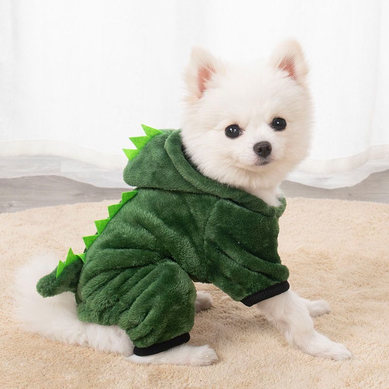犬服恐竜変身服保温四足服テディ比熊法斗小型子犬ペット猫服|undefined