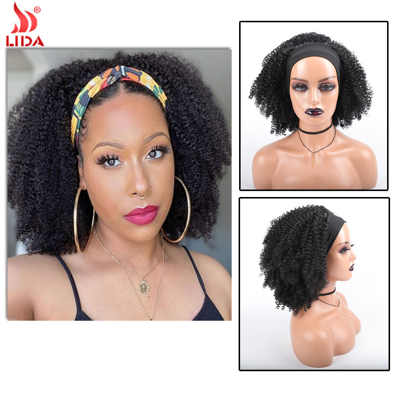 AliExpress European and American headband wig wig chemical fiber hair band headgear kinky curly short curly hair