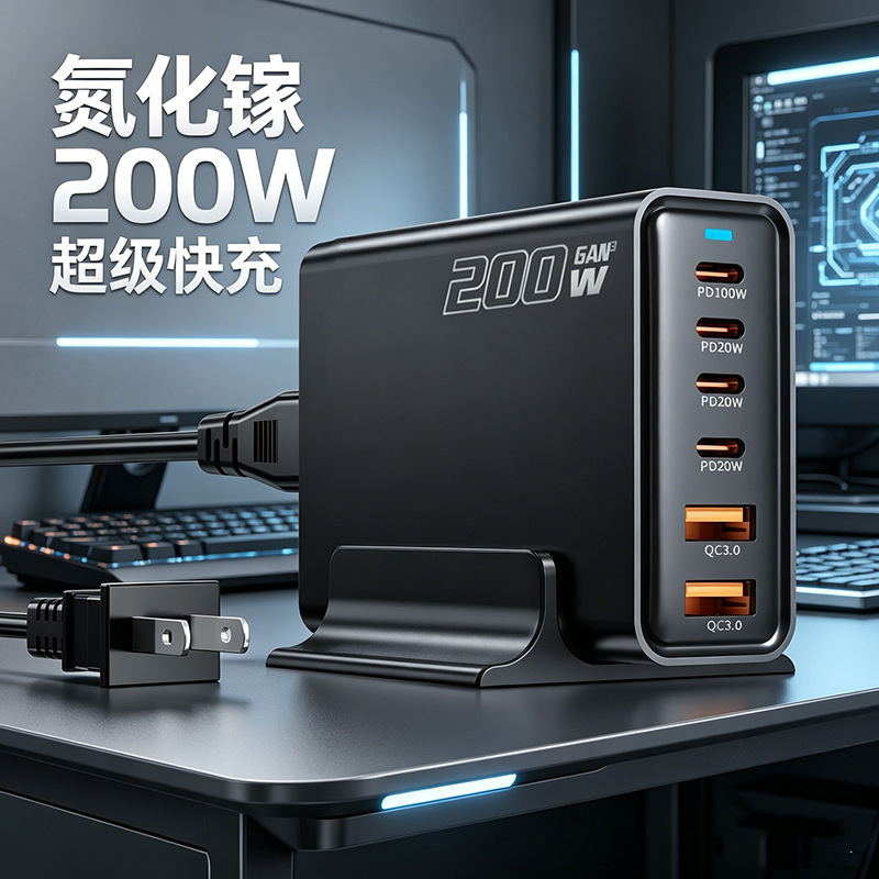 Cross-Border Gallium Nitride 100W Mobile Phone Charger Suitable for Apple Pd Fast Charging Type-C Charging Head Laptop Fast Charger