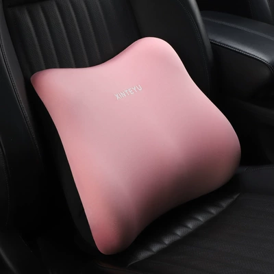 Car Cushion Driving Lumbar Support: Headrest - pink-waist-pillow