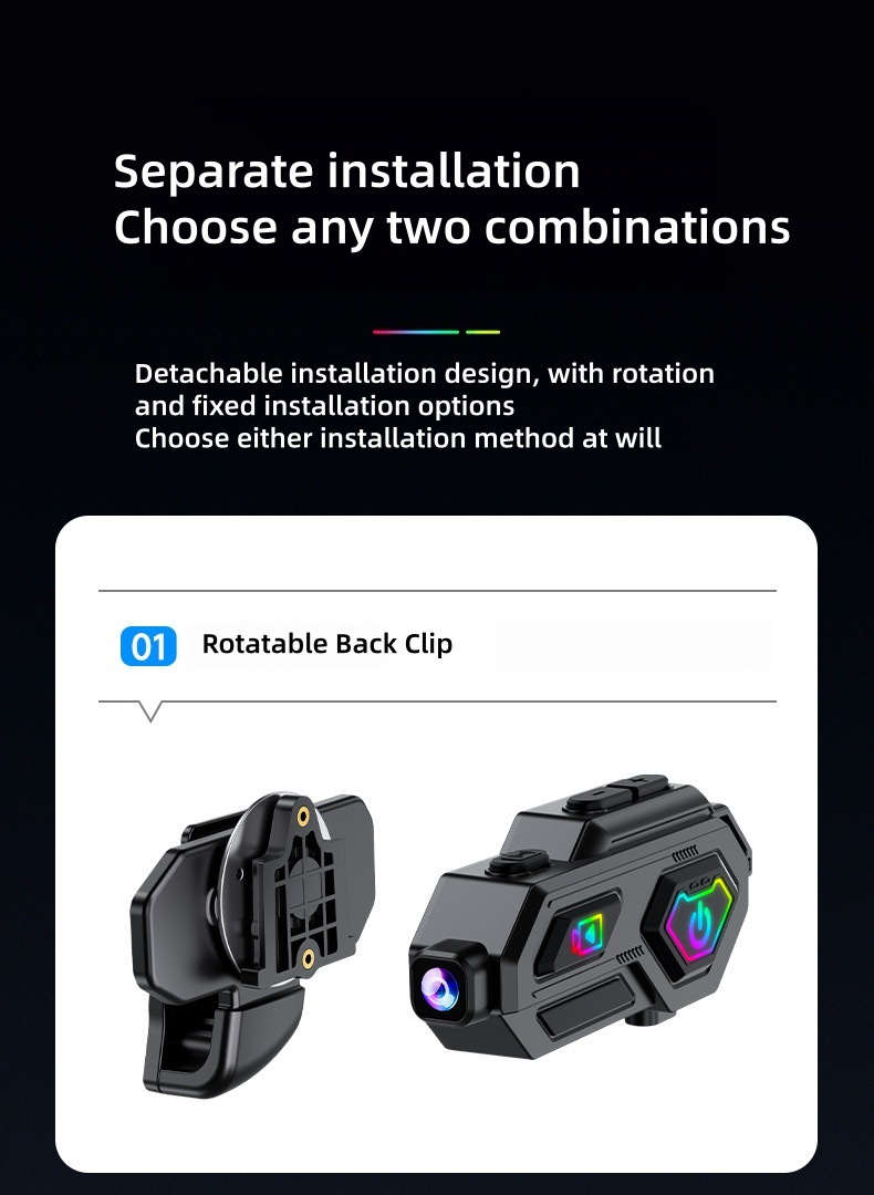 Cross-border new motorcycle helmet Bluetooth headset 600m intercom HD video and photo all-in-one with long battery life