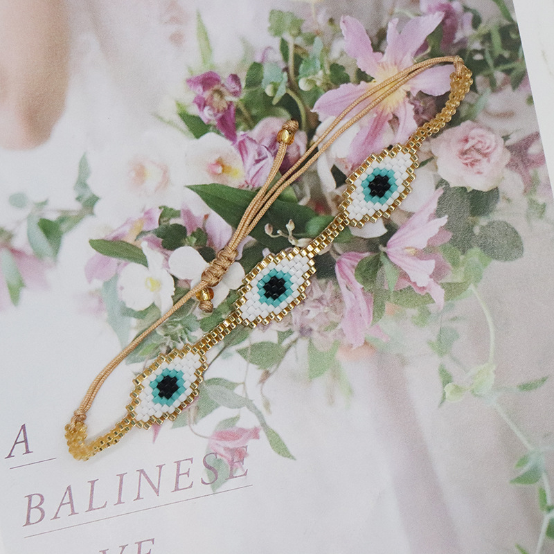 Devil'S Eye, Eye, Eye Pattern Women'S Gender Retro Devil'S Eye Eye Eye Handmade Glass Rope String Bracelets Wholesale