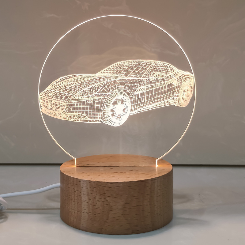 メーカー卸売クリエイティブホリデー記念 3D ナイトライトブナ単色アクリル記念ギフト小さなテーブルランプのカスタマイズ|undefined