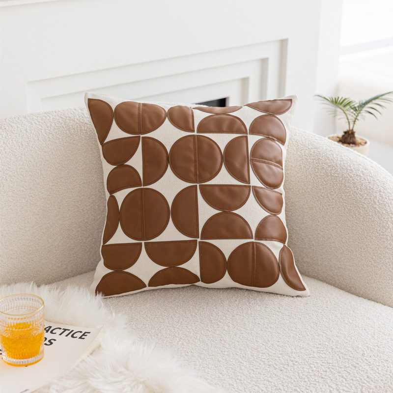 Crema de alto nivel retro viento nudo abrazo funda de almohada sofá cama cama marrón almohada de cintura cojín núcleo ventana flotante