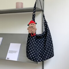 新しいカジュアル水玉バッグ女性の綿のトレンドオリジナル大容量トートバッグ怠惰なスタイルの通勤ショルダーバッグ女性のための