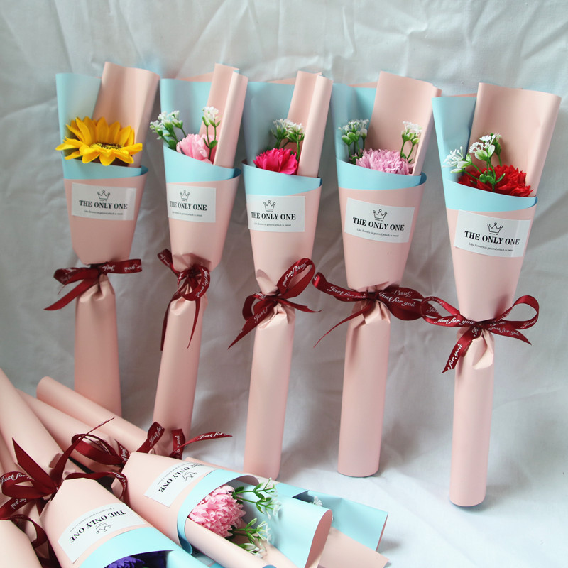 Cross-border Christmas Company Festival Gift Carnation Sunflower Soap Flower Single Teacher's Day Event Gift