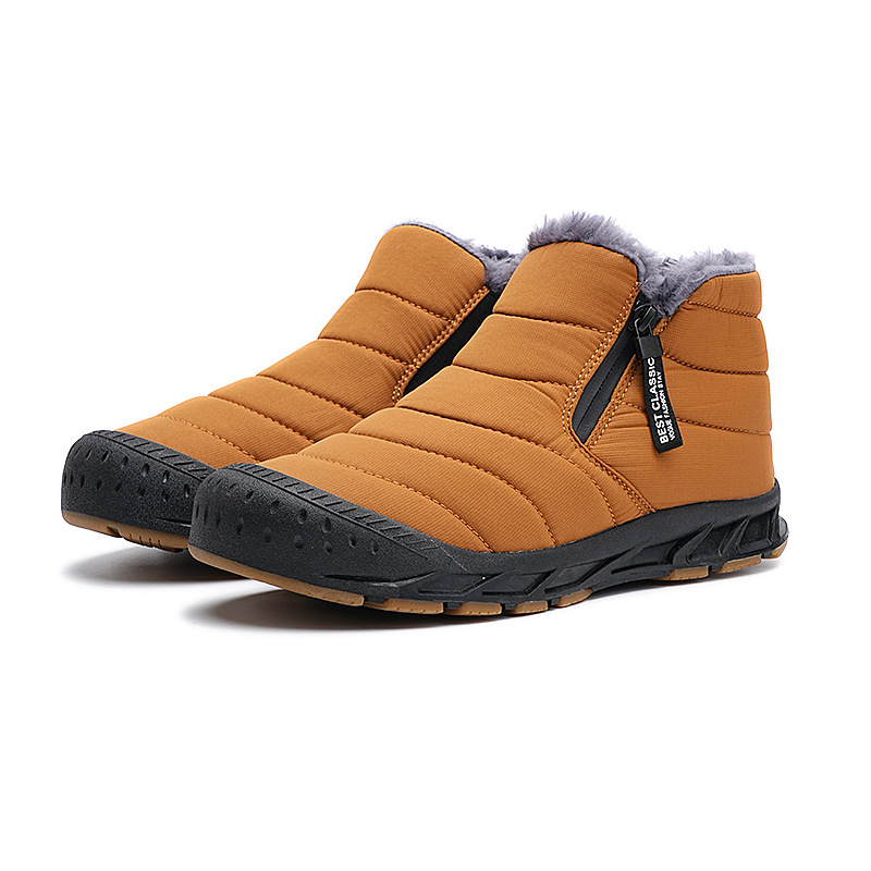 Botas de nieve, modelos de otoño e invierno, nuevos modelos transfronterizos, modelos para parejas para exteriores, zapatos de algodón informales para senderismo, antideslizantes, impermeables, con forro polar para mayor calidez