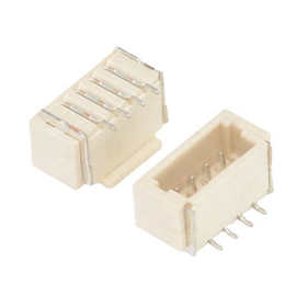 现货 SH立贴1.0间距4P立式贴片针座 wafer连接器1.0立贴加盖编带