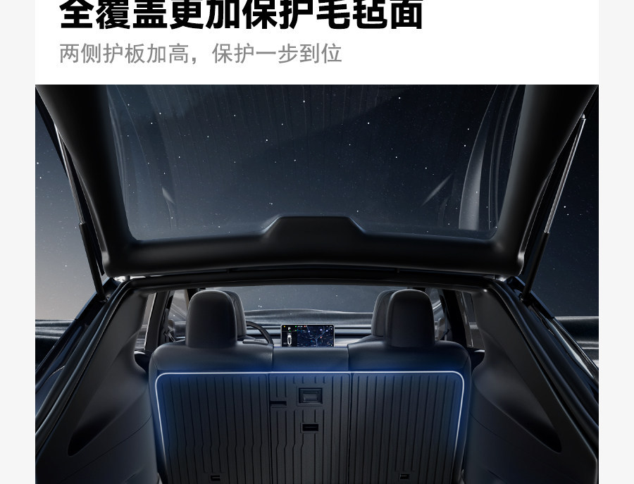 Suitable for Tesla's New Version of Model Y/3, Trunk Backrest Integrated Mat, Front and Rear Trunk Mats, Full Surround Tail Mat