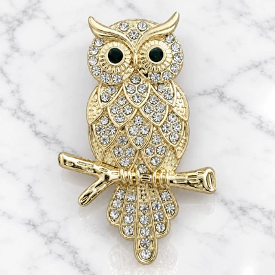 Elegant Owl Enamel Brooch Yaxa sancaqları - gold