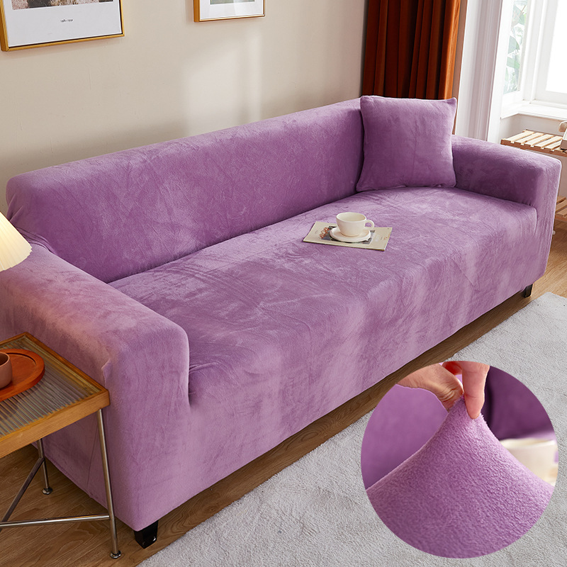 Otoño y invierno europeos de peluche engrosado sofá elástico cubierta de sofá cubierta de sofá todo incluido toalla de sofá de piel antideslizante tela al por mayor