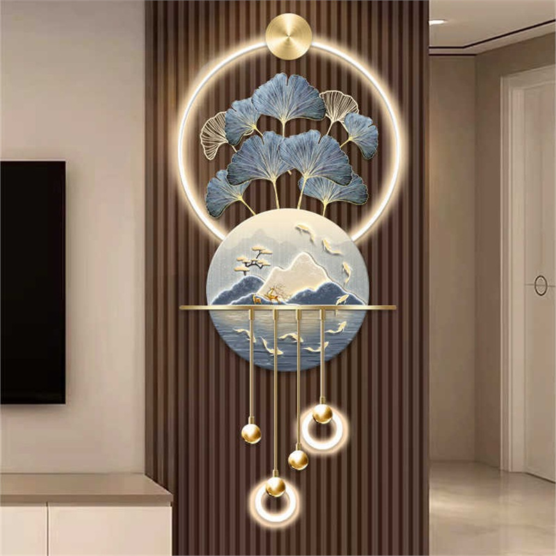 Light Luxury Elk Entrance Decorative Painting Corridor Aisle Stereo Hanging Painting Led Light High-End Entrance Facing Wall Mural