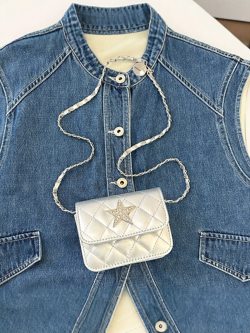 Lujo ligero Lingerie mini bolso cuadrado para mujeres 2026 nueva cadena mochila de moda estrella decoración mini bolso de hombro