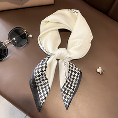 Korean Version Spring and Autumn New Elegant Square Scarf for Women, Decorative Neck Scarf 2023 Silk-like Scarf Shawl Head Scarf