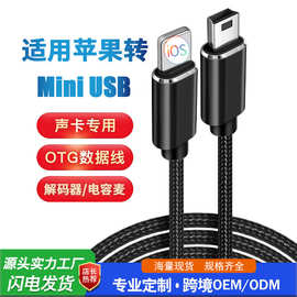 适用苹果手机连接单反相机照片直播数据线lighting转T口OTG音频线